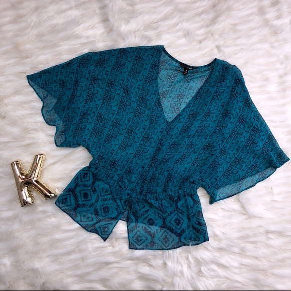 Aqua Tops - AQUA sheer top or beach coverup!
